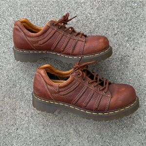 Dr Martens Chunky Oxford Shoes Women's Size 8 Brown Leather Lace Up 90's Y2K